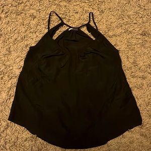 Black satin tank top